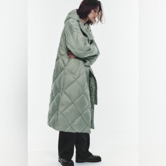 ZARA LONGLINE QUILTED JACKET - Picture 7 of 8